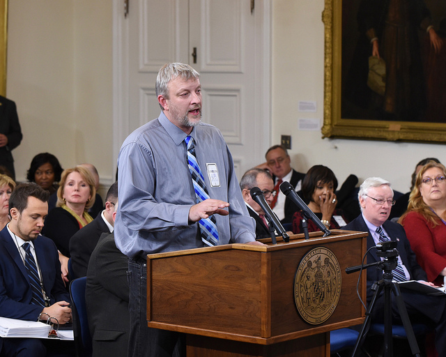 Upper Potomac Riverkeeper Brent Walls testifying at Maryland Board of Public Works.